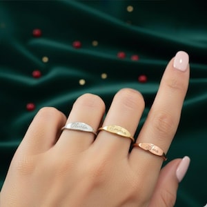 Anel personalizado com nome, anel de noivado, anel feminino, anéis marcantes, anéis de prata, anéis de ouro, anel minimalista, presente para ela, alianças de casamento
