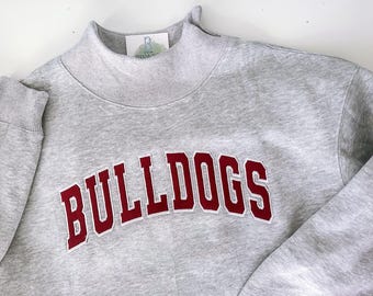 Embroidered Applique Mockneck Sweatshirt, Embroidered Sweatshirt, Team Sweatshirt, Personalized School, Varsity Letter Sweatshirt