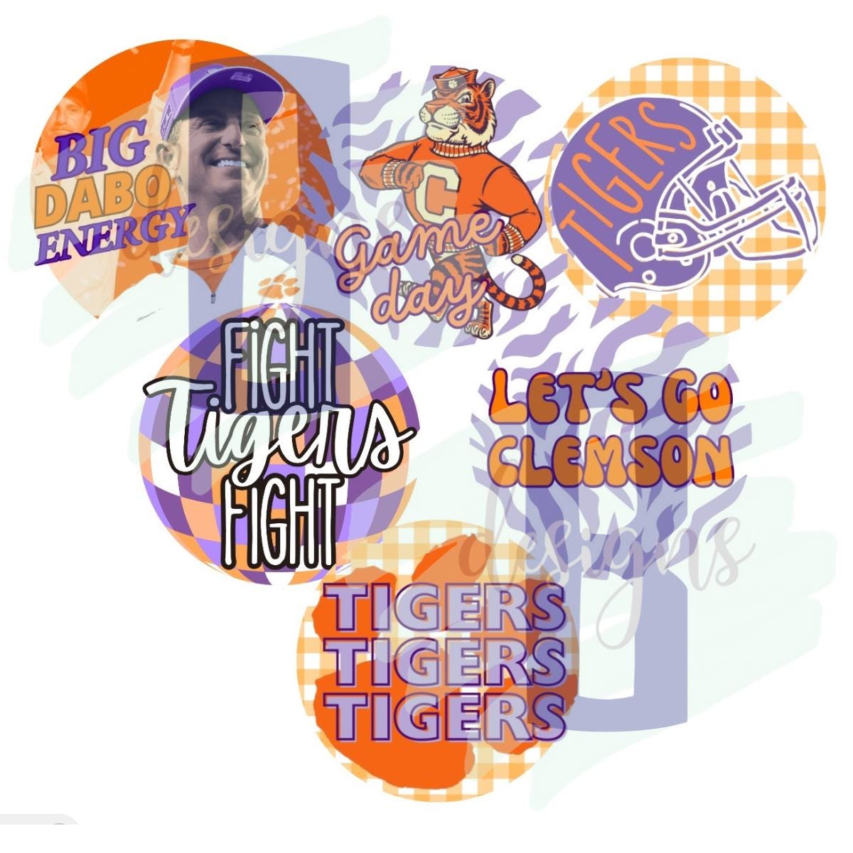 Clemson GAMEDAY BUTTONS - Etsy