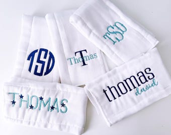 Monogram boy burp cloth bundle, Embroidered burp cloths for boys, embroidered burp cloths, baby embroidery, baby boy essentials, embroidered