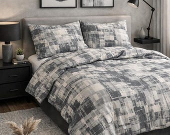 Geometric Bedding sheets Set, 100% Organic Cotton with OEKO-TEX Certification