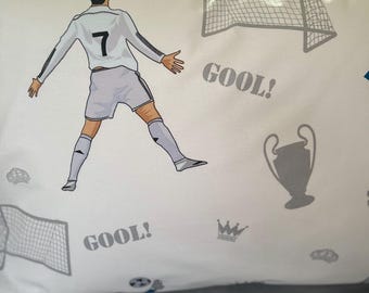 Fußball Kissenbezug für Jungen, Bio Baumwolle 13x18 mit Fußball Motiv