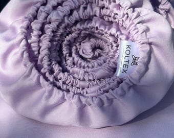 Lavender Sateen Sheet, Soft Cotton Fitted Bedding for Cozy Comfort