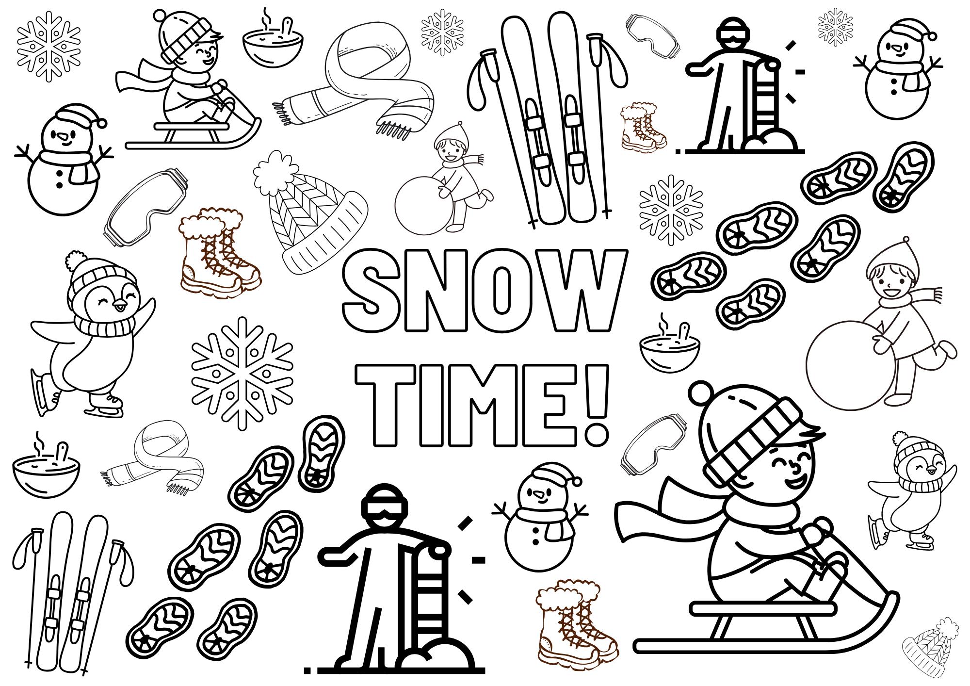 Snow | Colouring Page | Digital Download | - Etsy