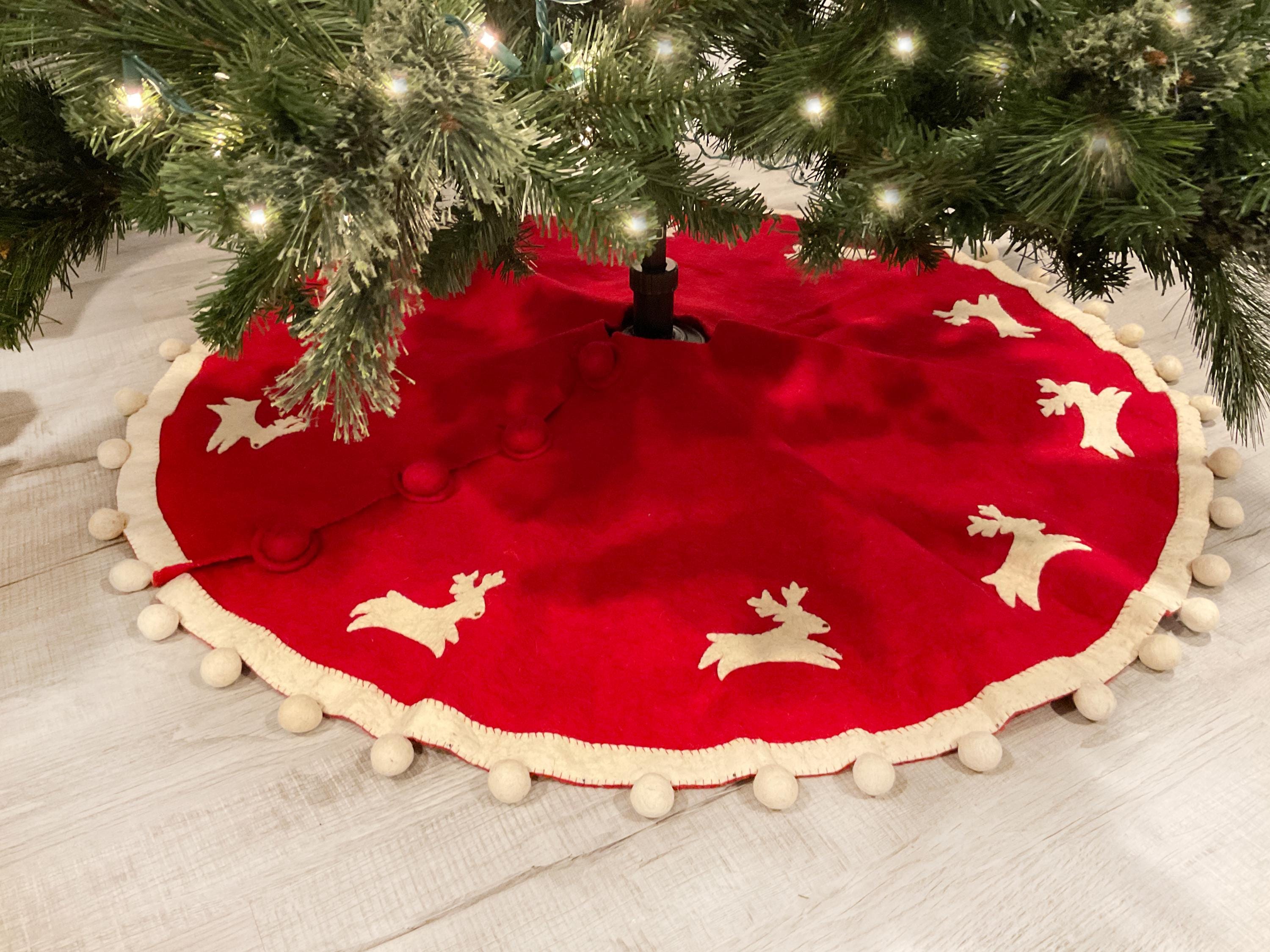 1950s Decor 1950s Vintage Christmas Tree Skirt Midcentury Modern