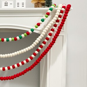 Handmade Felt Ball Garlands - Christmas Decor