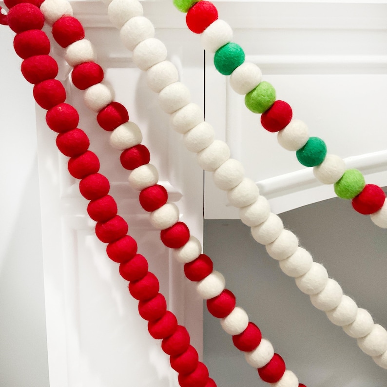 Handmade Felt Ball. Garlands - Christmas Garlands