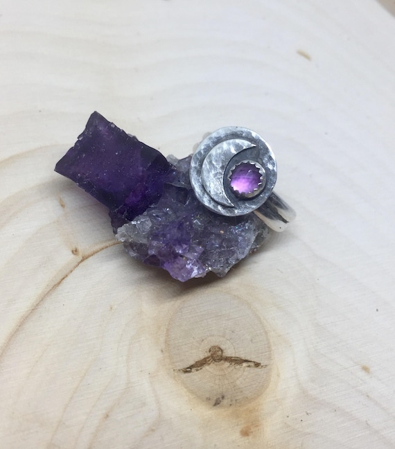 amethyst moon ring