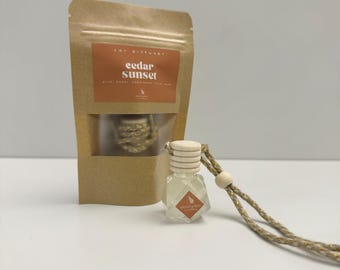 Cedar Sunset Car Diffuser | Plum, Amber, Cedarwood Scent