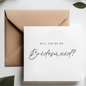 Biglietto di proposta per damigella d'onore / Personalizzato "Sarai la mia damigella d'onore" / Semplice ed elegante proposta di matrimonio fatta d'onore / Messaggio personalizzato all'interno