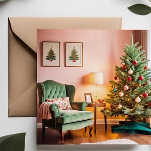Classiche cartoline di auguri suburbane / Set di cartoline di Natale americane nostalgiche / Decorazioni natalizie vintage anni '80 / Natale retrò /