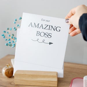 Regalo CEO / Regalo ufficio / Biglietti di incoraggiamento Best Boss / Supporto in legno