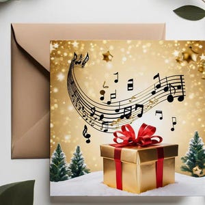 Buono regalo di Natale per cantanti / Buono regalo di Natale con note musicali / Buono regalo per coro / Buono regalo di Natale per amanti della musica / Buoni regalo di Natale caldi