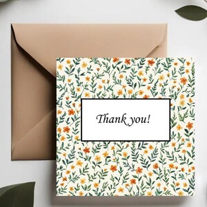 Thank you greeting card for teacher | Vintage thank you floral | Appreciation Card Set | Thank you cards with flowers | For her |