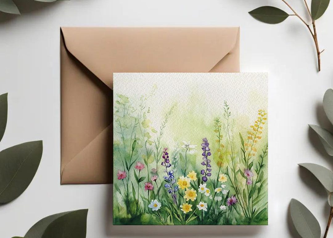 Watercolor Wildflower Art Cards: Floral Greeting Card Set - Etsy