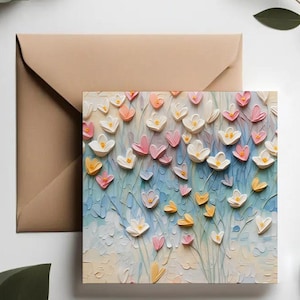 Juego de tarjetas para el día de San Valentín / Tarjeta para el día de la madre / Juego de tarjetas florales / Tarjetas de amor en tonos pastel / Aniversario / Tarjetas de amor pintadas a mano / Tarjetas para cualquier ocasión