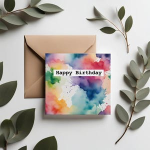 Cartes d'anniversaire / Ensemble de quatre cartes de voeux / Cartes de chambre de bébé / Carte arc-en-ciel / Cartes de correspondance colorées / Enveloppe recyclée / Carte-cadeau de joyeux anniversaire