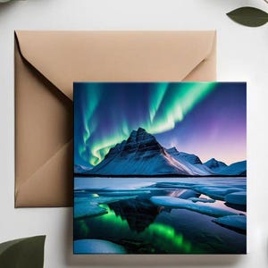 Jeu de cartes de voeux Aurores boréales | Carte de voeux de ciel d'aurore boréale pour le voyage d'aventure | Carte pour cadeau de Noël