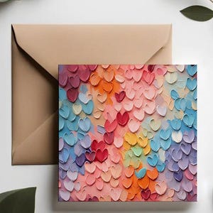Biglietto di San Valentino / Set di biglietti floreali delicati / Biglietti d'amore pastello / Set di biglietti di anniversario / Biglietti d'amore con cuore dipinto / Biglietti per qualsiasi occasione
