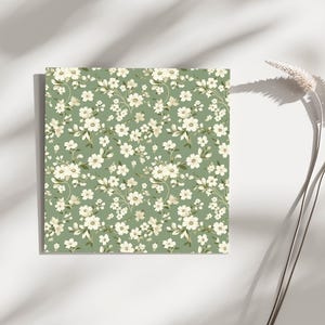 Set de cartes floral vert shabby chic | Carte de voeux élégante pour maman |  Bonne fête des mères | Carte pour grand-mère | Carte vintage motif nostalgique