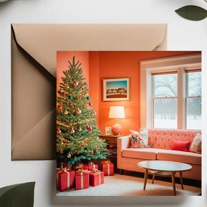 Decorazioni natalizie vintage anni '80 / Classiche cartoline di Natale suburbane / Set di cartoline di Natale americane nostalgiche / Natale retrò /