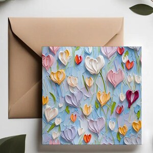 Biglietto per la festa della mamma / Set di biglietti floreali delicati / Biglietto di compleanno per lei / Set di biglietti per anniversario / Biglietti d'amore con cuore dipinto / Biglietti per qualsiasi occasione
