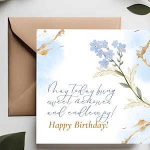 Carte d'anniversaire romantique / Ensemble de cartes florales / Joyeux anniversaire / Cartes de voeux élégantes / Cadeau pour femme | Cartes d'anniversaire
