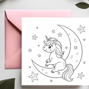 Tarjeta de felicitación divertida / ¡Colorea tus deseos de cumpleaños! Tarjeta para colorear DIY para niños /