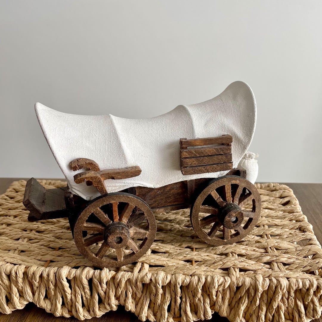 Handmade Wooden Model of a Conestoga Covered Wagon. Vintage Western ...