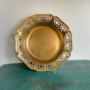 Vintage Brass Decorative Bowl. WMF Ikora Brass Footed Bowl. Lacey Brass Dish. Mid-century Decor. Vintage Jewelry Dish. Soap Dish.