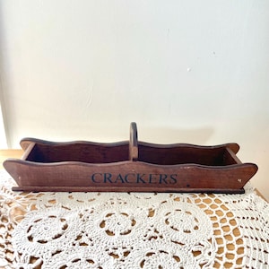 Vintage Cracker aus Holz. Cracker Tablett mit Trenner. Retro Küche Dekor. Vintage Geschenk. Einweihungsgeschenk.