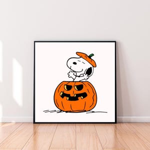 Snoopy Fall Halloween Digital Download: Nostalgic Wall Art
