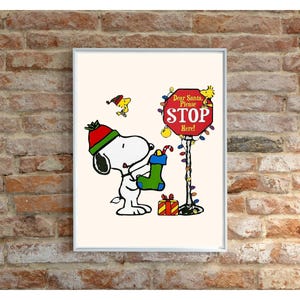 Santa Snoopy and Woodstock Christmas Picture
