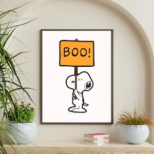 Snoopy Fall Halloween Digital Download: Nostalgic Wall Art
