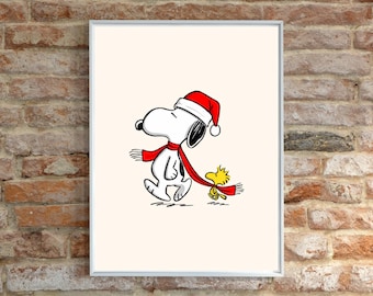 Snoopy en Woodstock kerst winterfoto