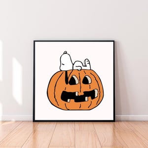 Snoopy Fall Halloween Digital Download: Nostalgic Wall Art