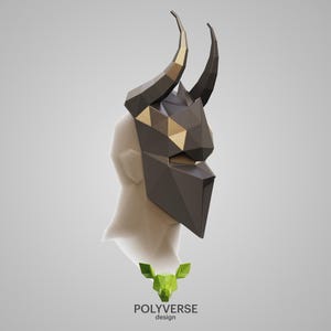 Polygon Human Face Mask, 3D Papercraft Mask Template, Low Poly Paper ...