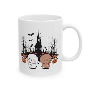 Bubu Dudu Mug, Peach And Goma Mug, Funny Mug, Couples Mug, White Ceramic Mug, Halloween Gift, Gift For Him, Gift For Her, Birthday Gift