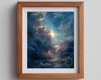 Moody Cloudscape Printable – Celestial Sky Digital Wall Art (Digital Download)