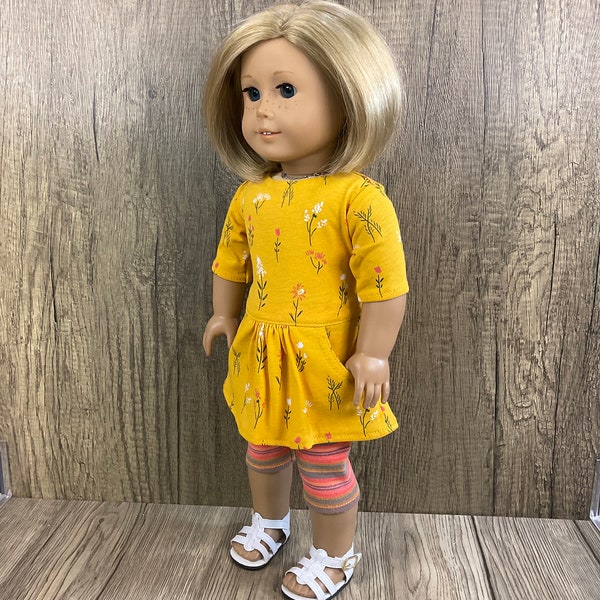 Made For American Girl 18" Dolls Tee Shirt Knit Dress and Leggings