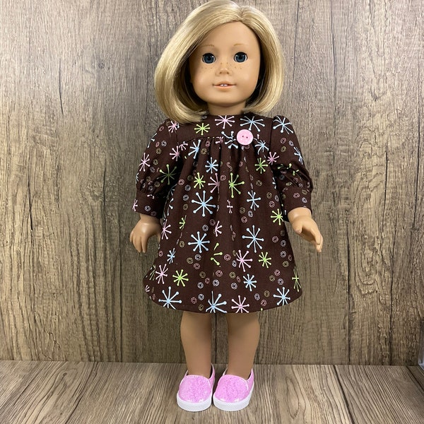 Dress Made to Fit American Girl 18 Inch Dolls Starburst Print