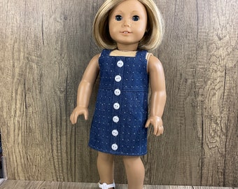 Denim Sundress Fits American Girl Doll
