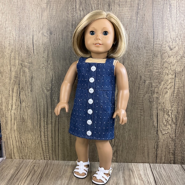 Denim Sundress Fits American Girl Doll
