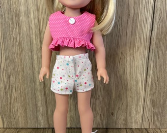 Summer Top and Shorts Handmade to Fit Welliewishers Dolls