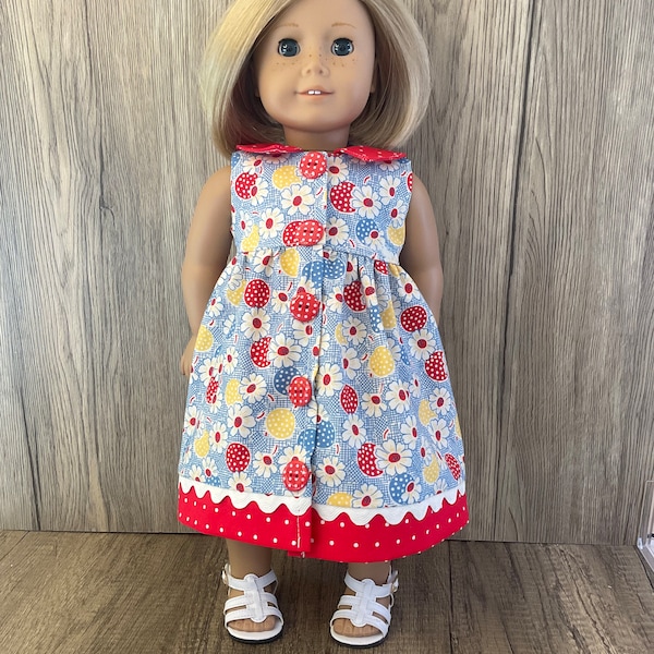 Fits 18 Inch American Girl and Similar Dolls Casual Summer Dress Sleeveless