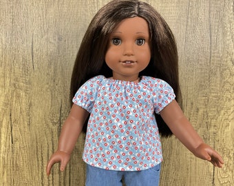Fits American Girl Doll Peasant Top Fits 18 Inch Sized Dolls Shirt Blouse Girls Toy