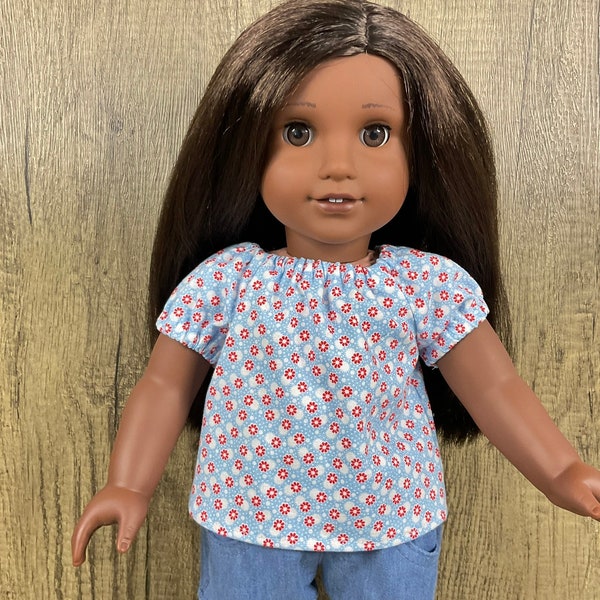 Fits American Girl Doll Peasant Top Fits 18 Inch Sized Dolls Shirt Blouse Girls Toy