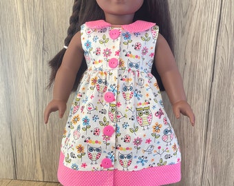 Fits 18 Inch American Girl and Similar Dolls Forest Friends Casual Summer Dress Sleeveless