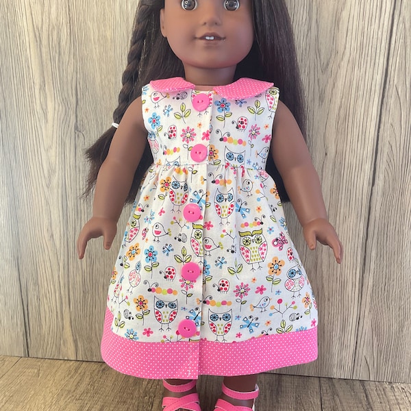 Fits 18 Inch American Girl and Similar Dolls Forest Friends Casual Summer Dress Sleeveless