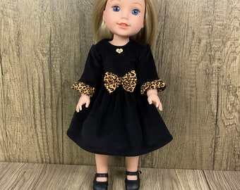 Fits Welliewishers Corduroy Dress With Leopard Details